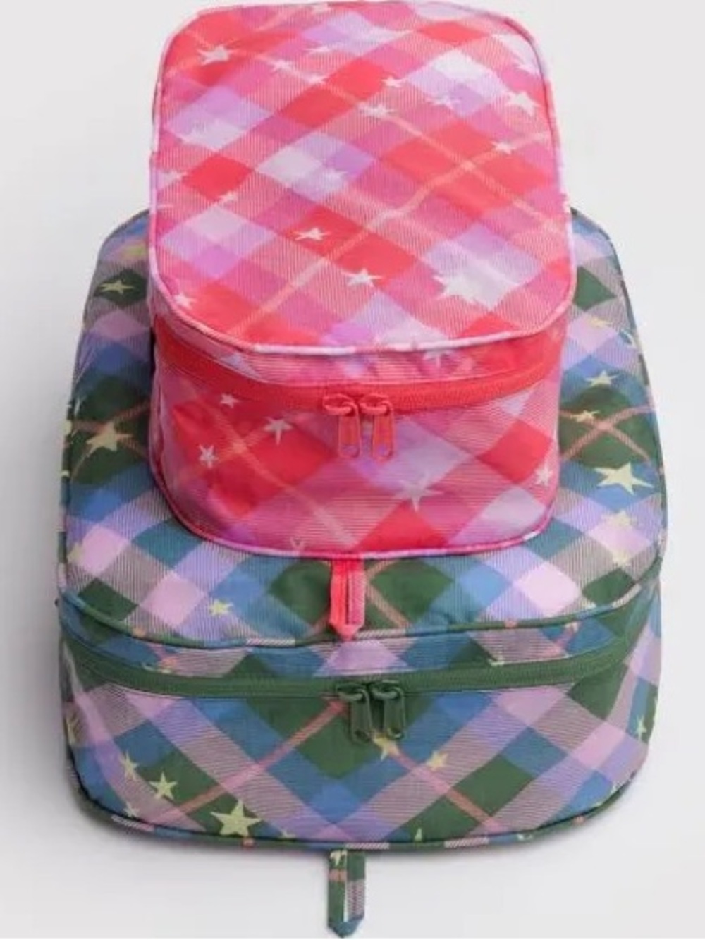 BAGGU plaid star packing cubes